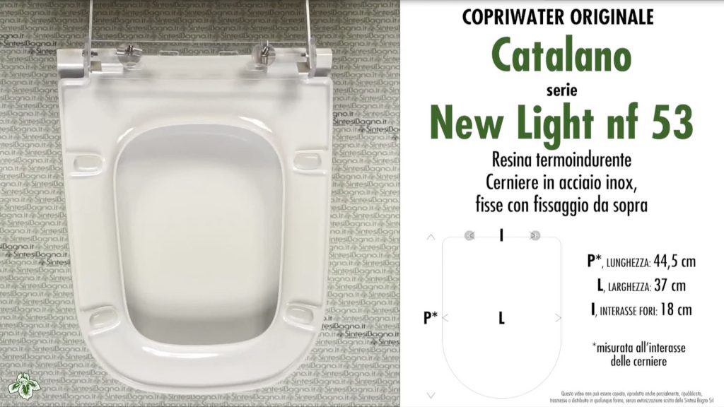 Copriwater. NEW LIGHT NF 53. Catalano. Sedile ORIGINALE. SOFT CLOSE. Bianco