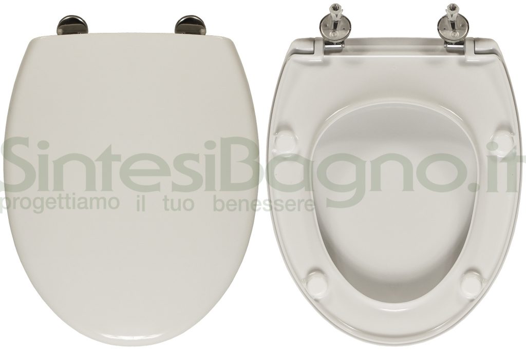 Copriwater Catalano Polis Terra/Sospeso In Termoindurente Bianco – Cerniera Inox Con Chiusura Normale O Soft Close – Made In Italy