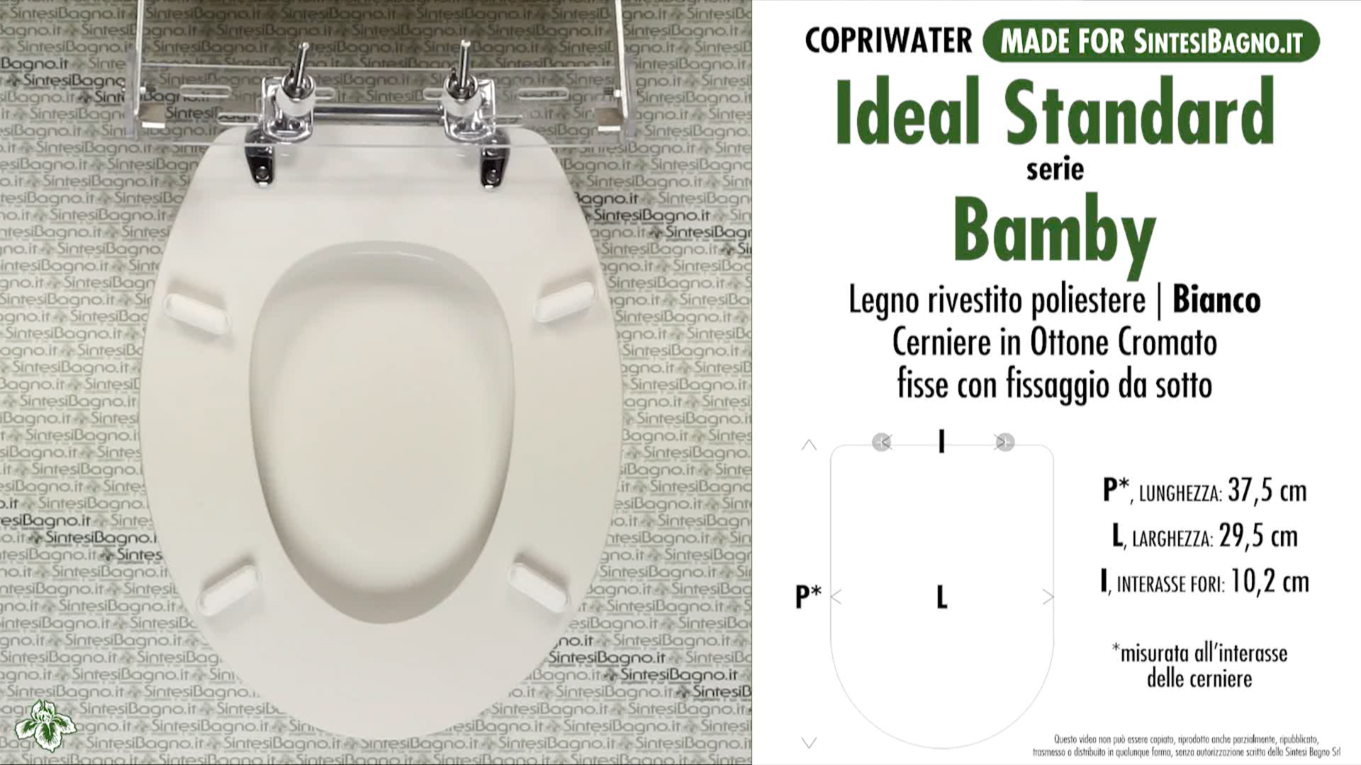 Copriwater. Bamby. Ideal standard. Dedicato. Bianco