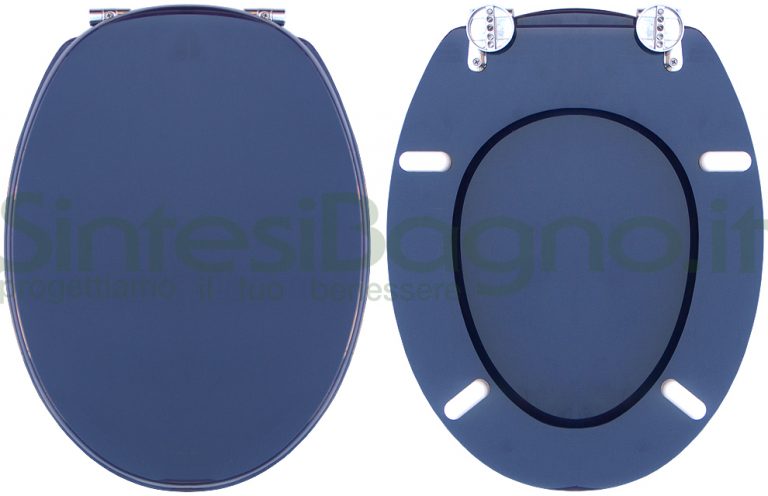 Ideal Standard WC-Sitz Ellisse-ellisse Piu' – Hellblau, Verchromte Scharniere, Made In Italy