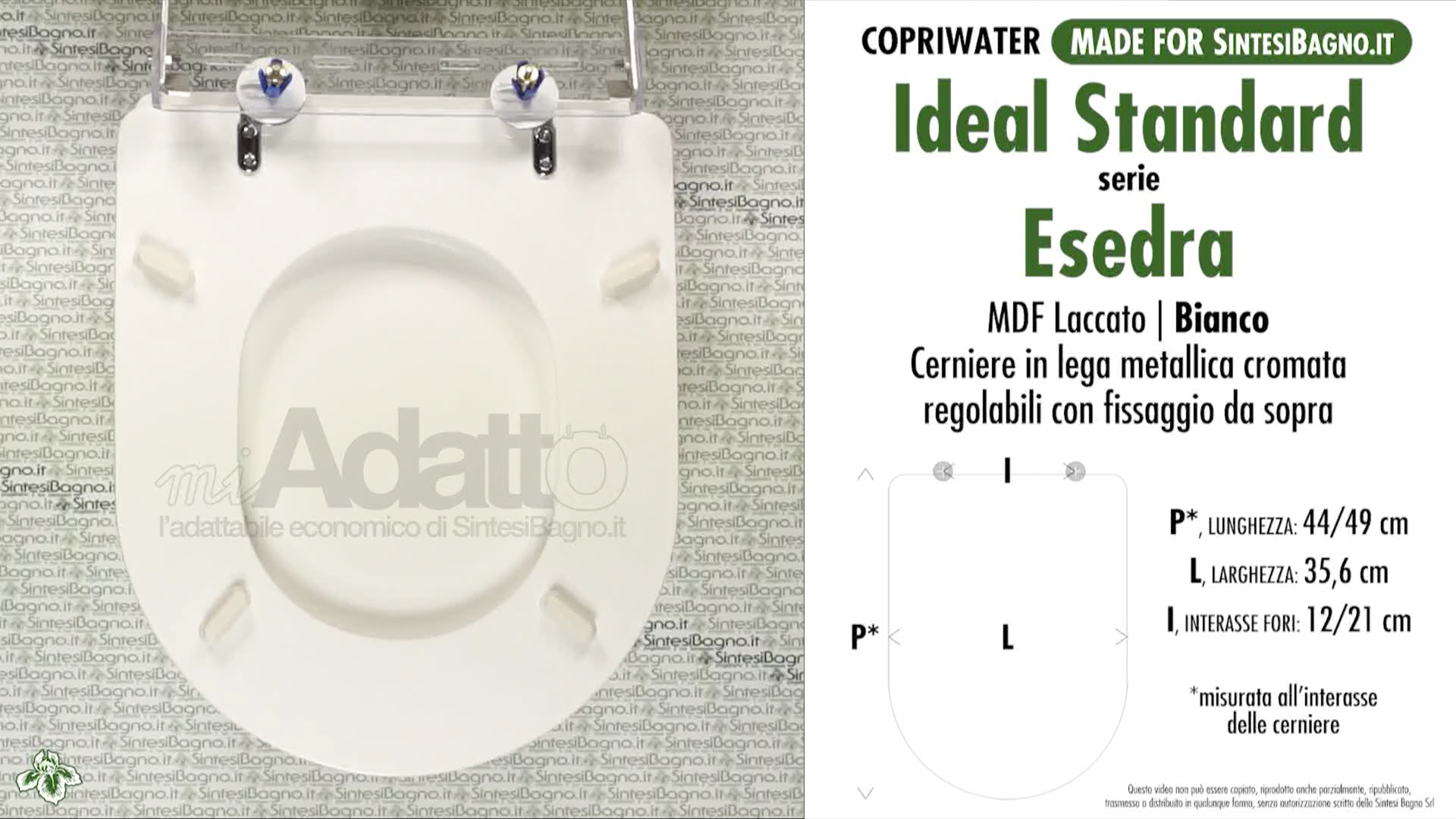 Copriwater. ESEDRA. Ideal standard. BIANCO. ADATTABILE. SINTESIBAGNO