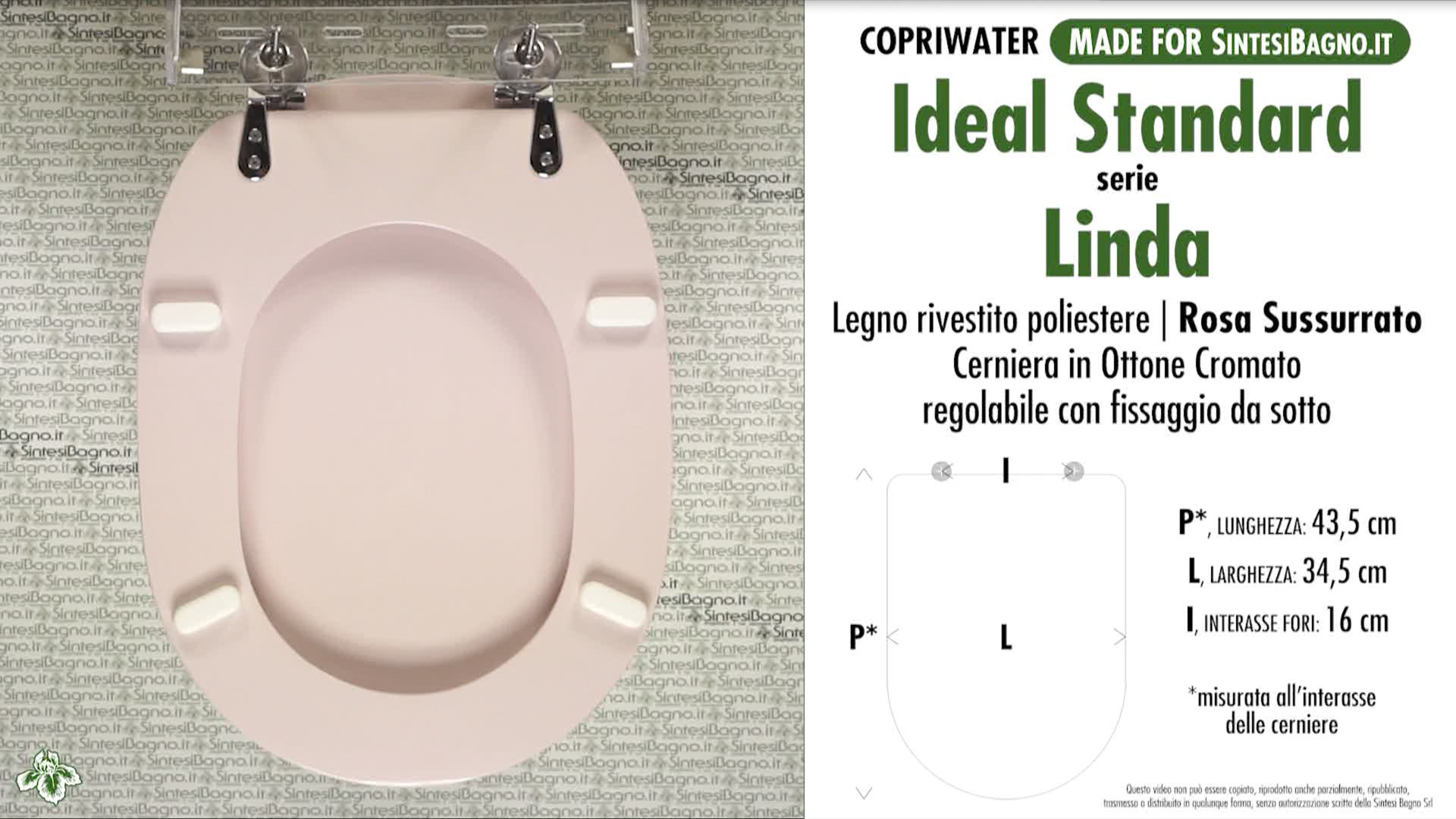 La serie LINDA di IDEAL STANDARD COPRIWATER e CERNIERE di RICAMBIO