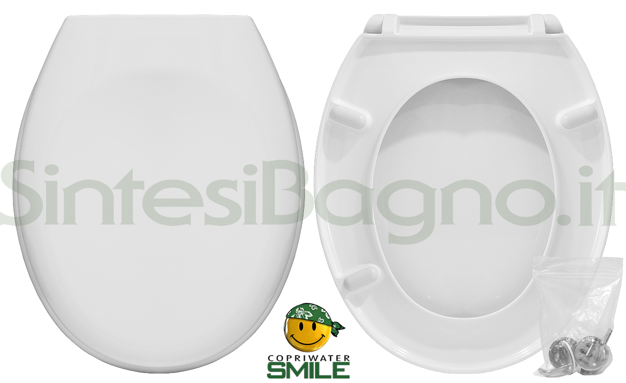 Hydro Home Copriwater Per Pozzi Ginori Serie 21 - Tavoletta WC In Plastica Termoindurente Bianca - Cerniere Regolabili - Made In Italy
