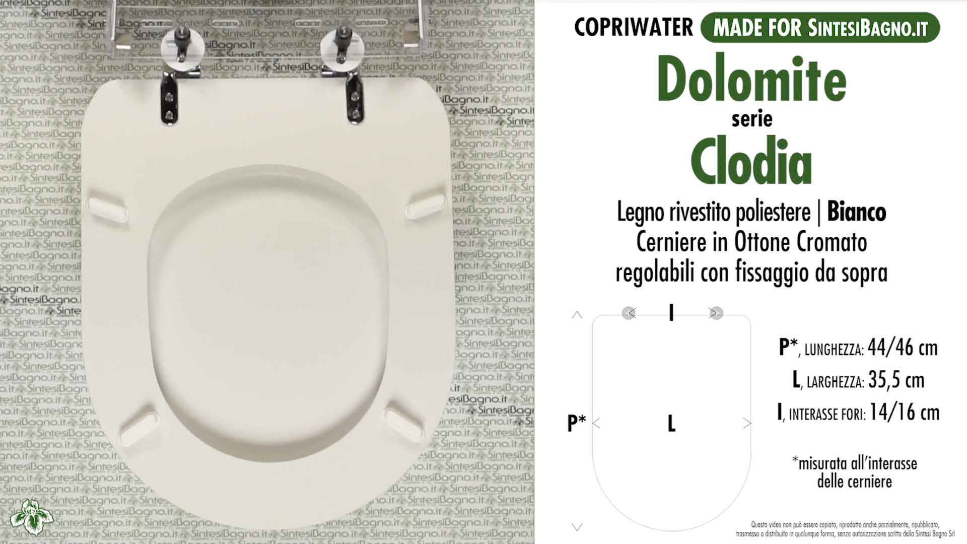 Copriwater Dolomite Clodia - Resina Termoindurente Made In Italy