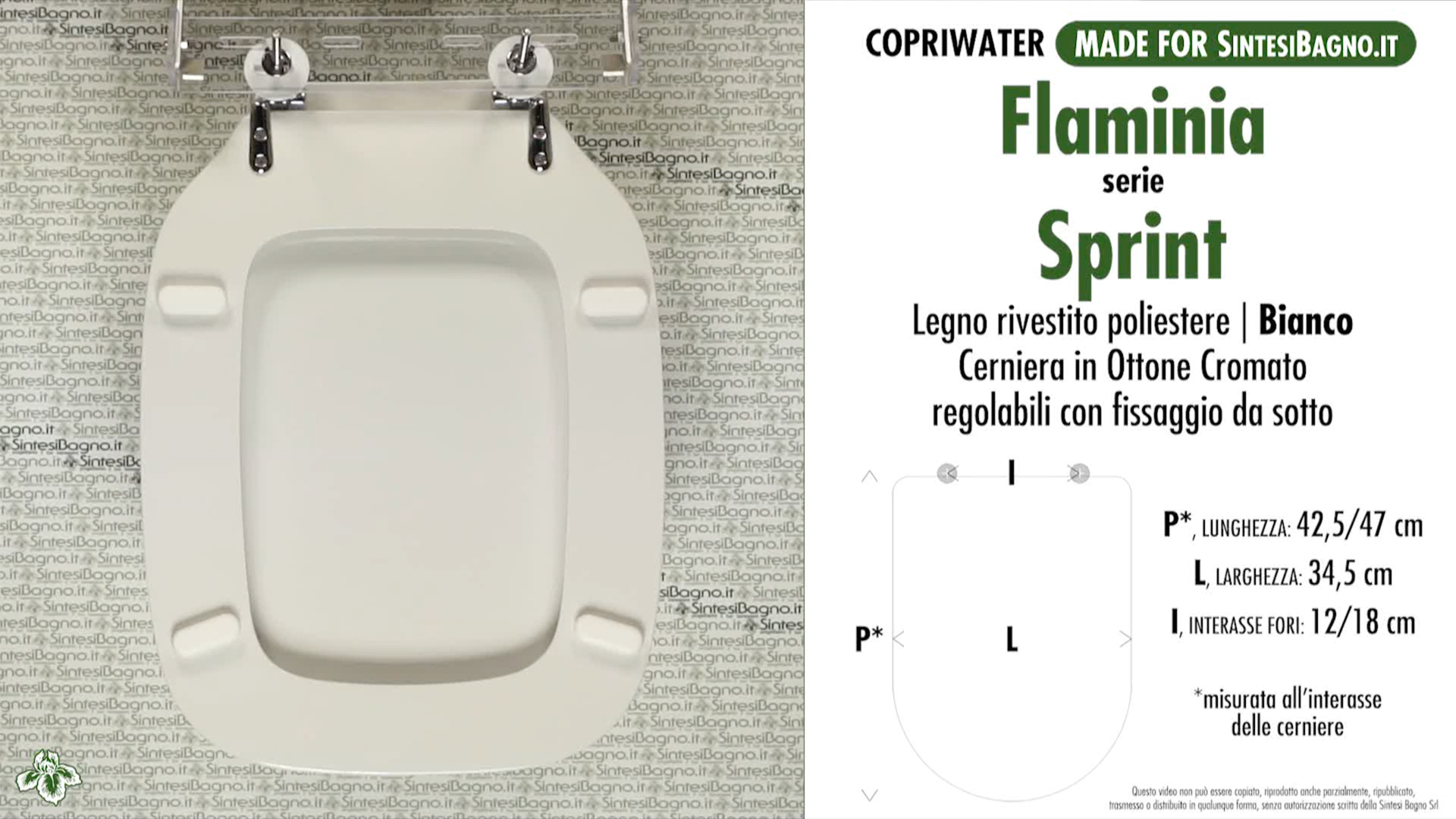 COPRIWATER COPRIWC SEDILE WC PER FLAMINIA VASO CIOTTOLO FORMA 10 Bianco al miglior prezzo online