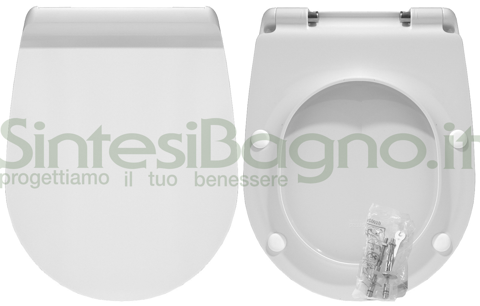 Copriwater Alfa THAI BIANCO Cerniera Rallentata Soft Close Cromo-Sedile