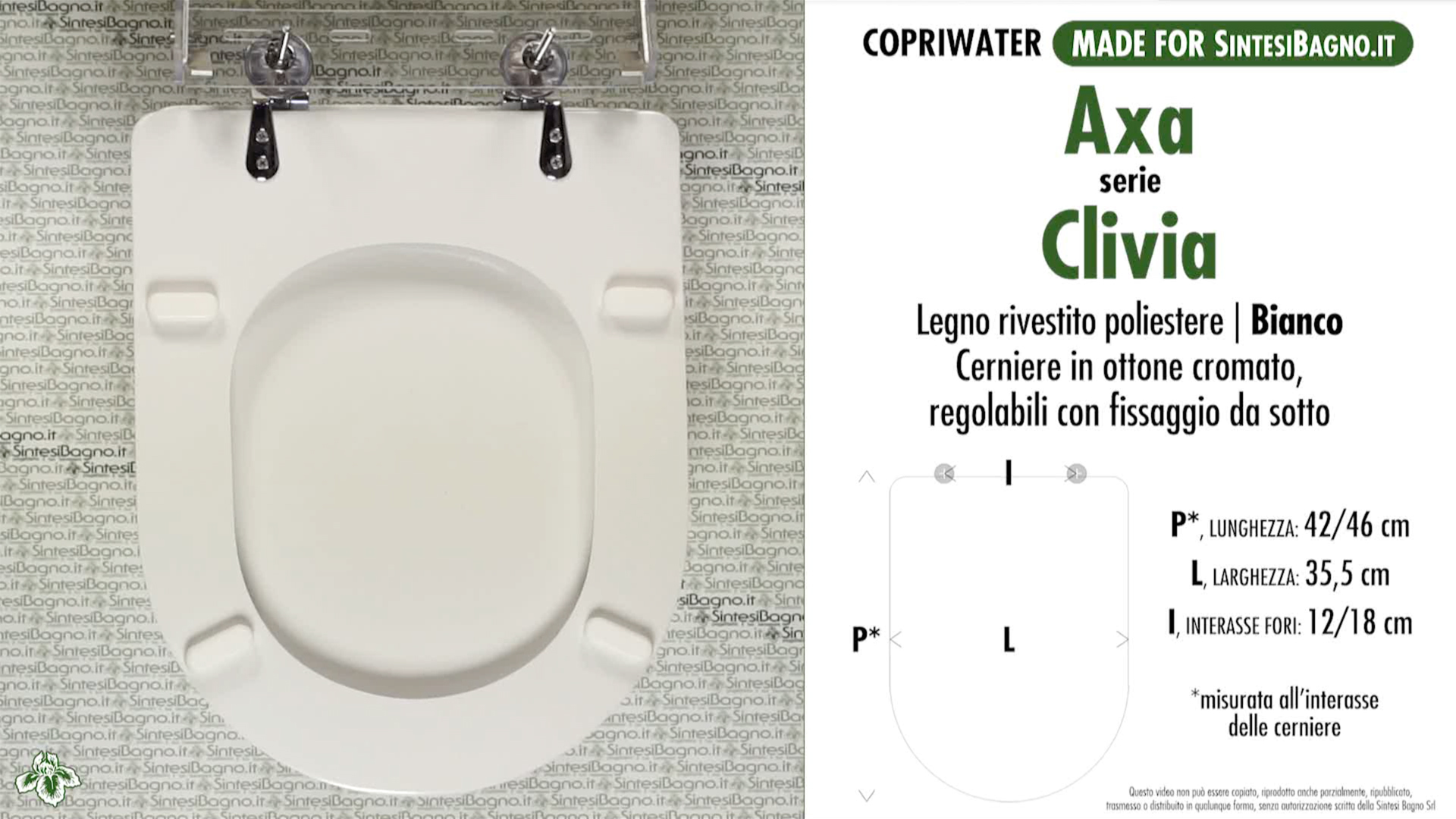 Copriwater SINUA AXA In Poliestere Laccato - Bianco Lucido, Design Moderno Per Bagno - Foto 2