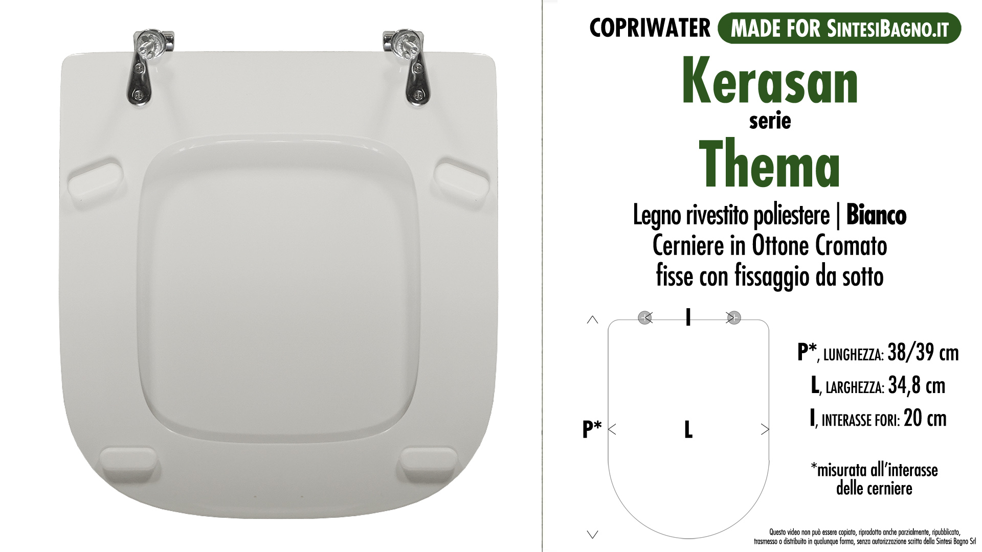 Copriwater Dedicato Per Serie Ritmo Plus Kerasan In Resina Poliestere Colata Bianco Lucido Con Cerniere Rallentate Coperchio Sedile Tavoletta Per Wc 84491862